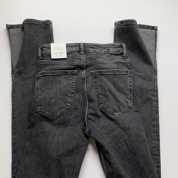 ZARA/ Split Skinny Jeans washed gray 2 NWT - Picture 7 of 7